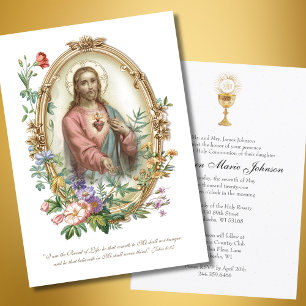 Invitación Jesús del Sagrado Corazón de la Santa Comunión Cat