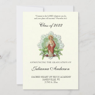 Invitación Jesús Elegante Católico Graduación Religiosa