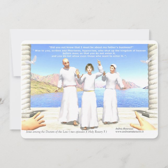 Invitación Jesús entre los Doctores de la Ley (dos episodios) (Anverso)