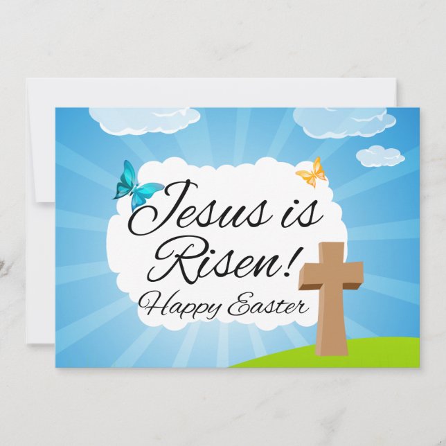 Invitación Jesús es Risen, Pascua Cristiana (Anverso)