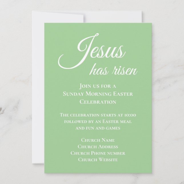 Invitación Jesús se ha levantado iglesia cristiana de los dom (Anverso)