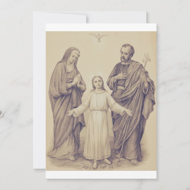 Invitación Jesús, Virgen María y San José (Anverso)