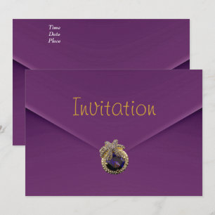 Invitación Jewel de terciopelo púrpura