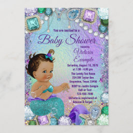 Invitación Jewel Mermaid Ethnic Mermaid Baby Shower
