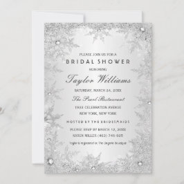 Invitación Jewel plateado Snowflake Bridal Shower