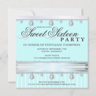 Invitación Jewel Sparkle Sweet 16 Cumpleaños Party