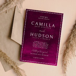 Invitación Jewel Tone Romance | Granate | Boda mínimo