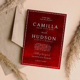 Invitación Jewel Tone Romance | Ruby | Boda mínimo