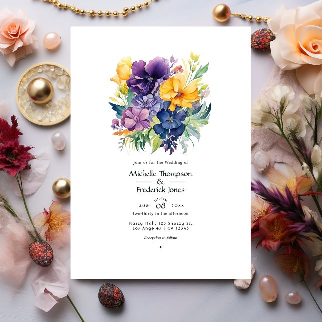 Invitación Jewel Toned Floral Boda (Subido por el creador)
