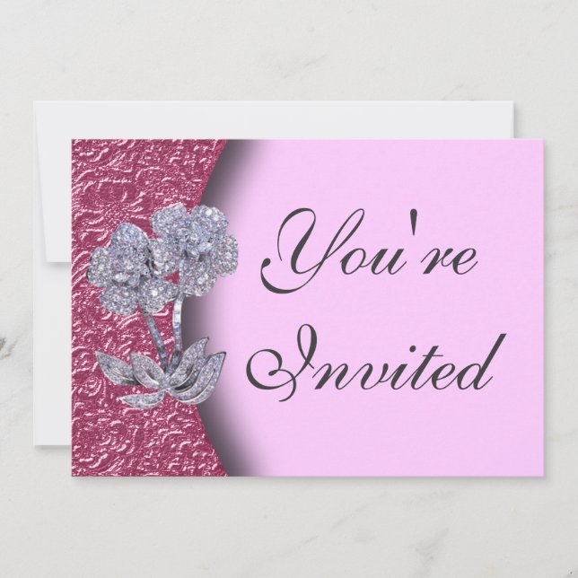 Invitación Jeweled del fiesta de las flores del (Anverso)