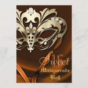 Invitación Jeweled naranja del dulce 16 de la