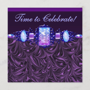 Invitación Jewels Lavender Purple Birthday Party
