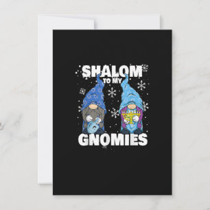 Invitación Jewish Hanukkah Menorah Dreidel Gnome Shalom To My