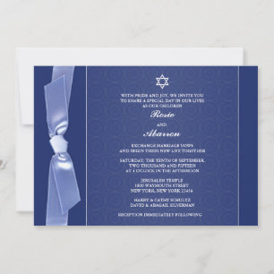 Invitación Jewish Ribbon Wedding Flat Invitations