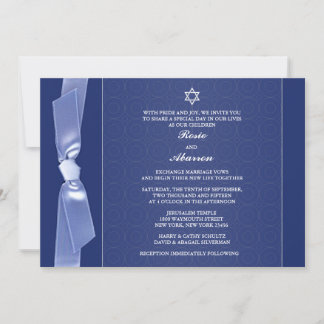 Invitación Jewish Ribbon Wedding Flat Invitations
