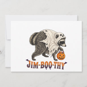 Invitación Jim Boo Thy Funny Ghost Mapache Halloween Jimothy 