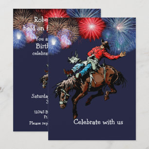Invitación Jinete de Bronco de Rodeo del Partido Occidental A
