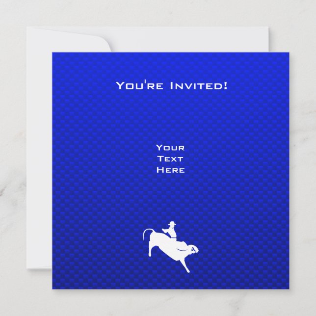 Invitación Jinete de Bull azul (Anverso)