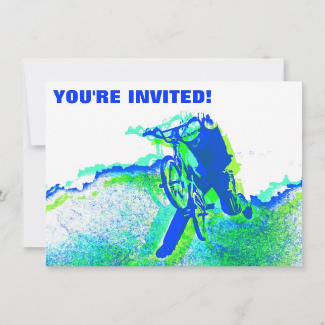 Invitación Jinete del estilo libre BMX en estilo fresco del (Anverso)