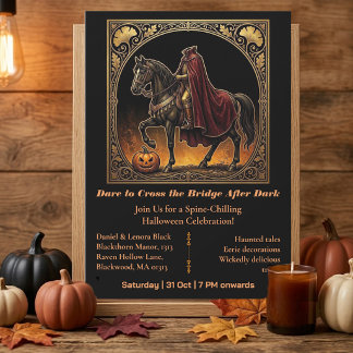 Invitación Jinete sin Cabeza Sleepy Hollow Atrévete a Cruzar