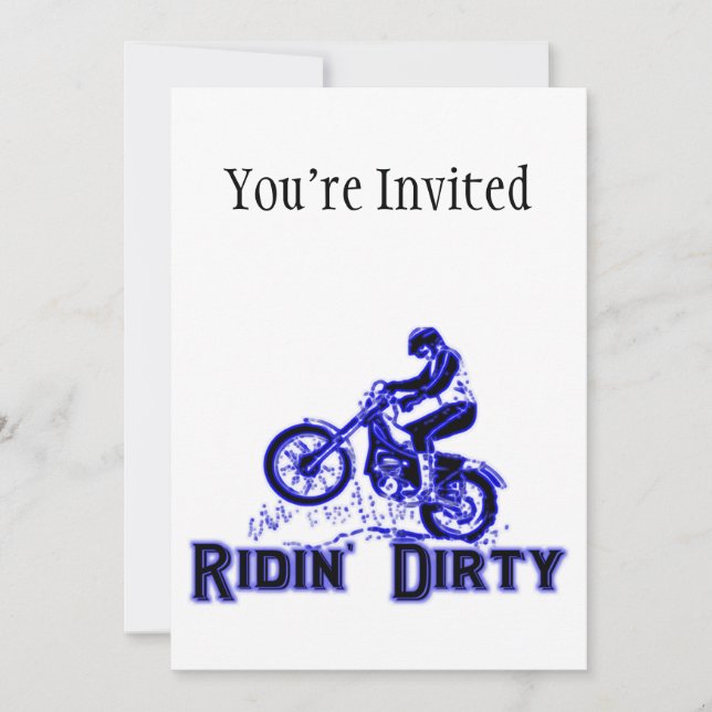 Invitación Jinete sucio de la bici de la suciedad de Ridin (Anverso)
