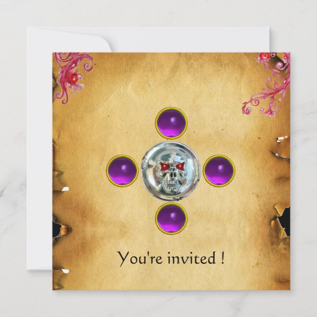 Invitación JINETES DE CALAVERA amatista (Anverso)