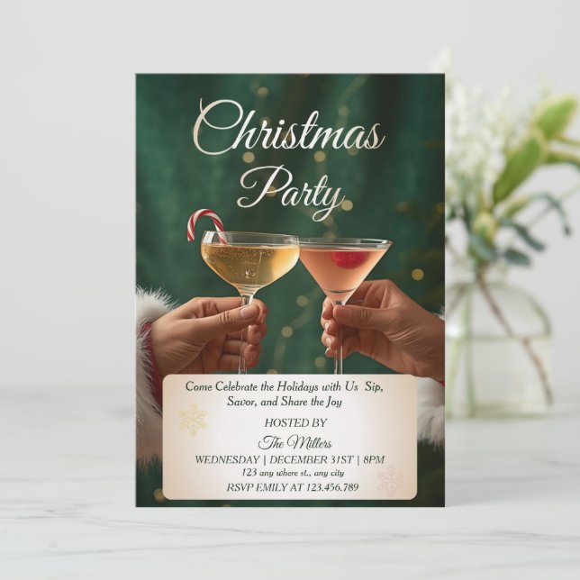 Invitación Jingle And Mingle Christmas Cocktail Party  (Anverso de pie)
