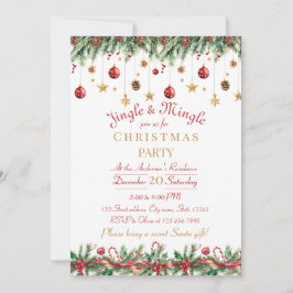 Invitación Jingle and Mingle Christmas Party Invitation