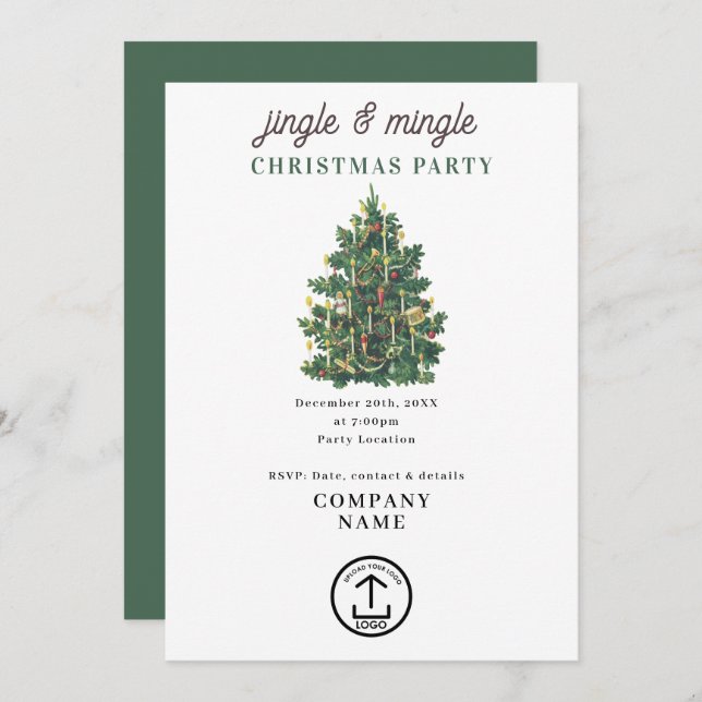 Invitación Jingle and Mingle Holiday Business Christmas Party (Anverso / Reverso)