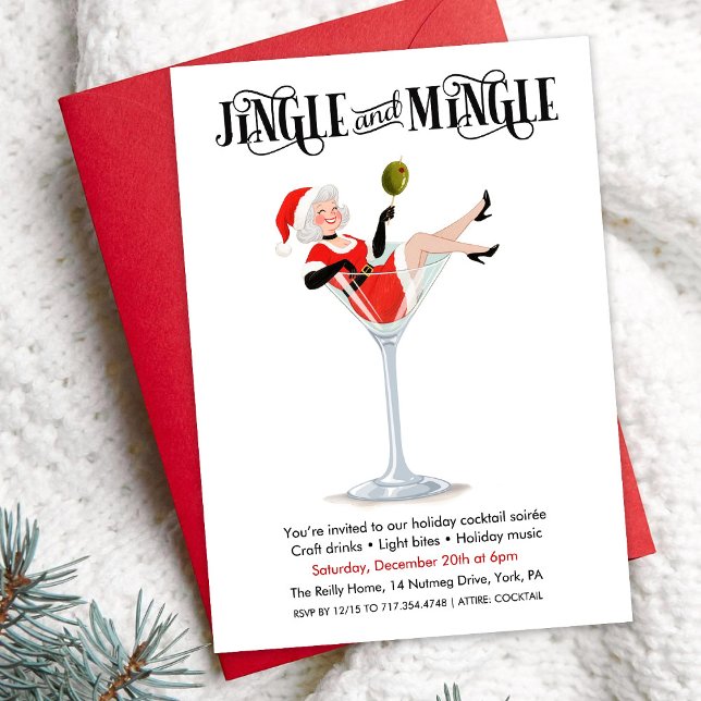 Invitación Jingle and Mingle Holiday Cocktail Martini (Subido por el creador)
