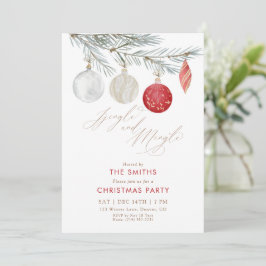 Invitación Jingle and Mingle Ornament Christmas Party
