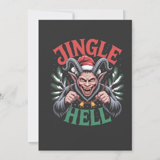Invitación Jingle Hell Navidades Krampus Evil Xmas (Anverso)