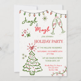 Invitación Jingle & Mingle Christmas  Holiday Party 