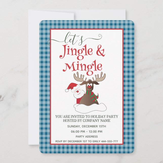 Invitación Jingle Mingle divertido fiesta de fiesta de feriad (Anverso)