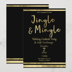 Invitación Jingle & Mingle Fiesta Navideña Corporativa Gold