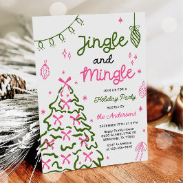 Invitación Jingle & Mingle Hand Drawn Christmas Holiday Party