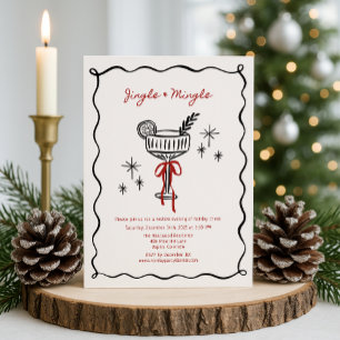 Invitación Jingle & Mingle – Una fiesta de cócteles de Navida