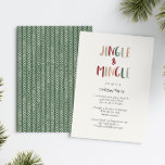 Invitación Jingle y mingle de los Navidades de color verde<br><div class="desc">Esta Navidad verde casual y colorida invitación a mezclar es perfecta para su fiesta divertido, creativo, Navidad brillante y su . Su original y lúdico tipo de letra moderna en rojo, beho tostado y verde claro y oscuro crean un ambiente estacional alegre. Si buscas alegrar el oscuro invierno de tus...</div>