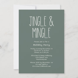 Invitación Jingle y mingle del Green Boho Polka Dot Navidades