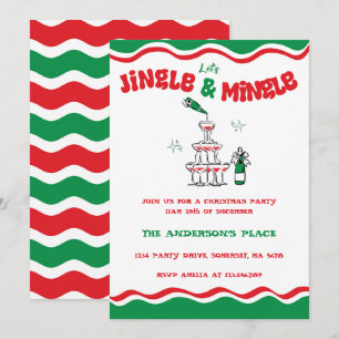 Invitación Jingle Y Mingle Navidad Fiesta De Guión De Cóctele