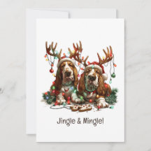 Jingle Y Mingle Navidades Basset Hound Dogs