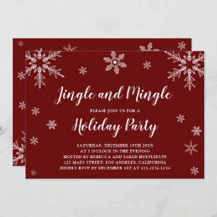 Invitación Jingle Y Mingle Rojo Y Blanco