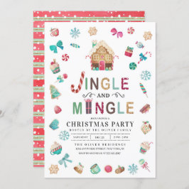 Invitación Jingle y Navidades mingle Fiesta Gingerbread