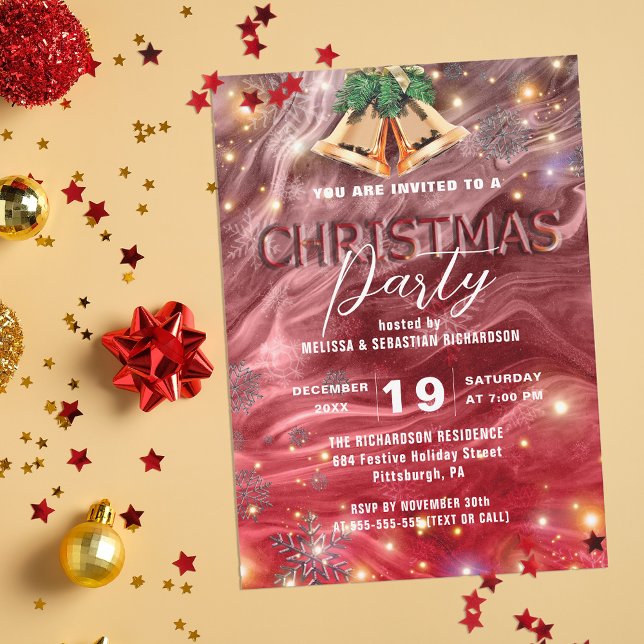 Invitación Jingling Bells Red Winter Wonderland Navidades (Subido por el creador)
