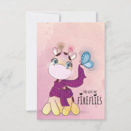 Invitación Jirafa Adorable Acuarela