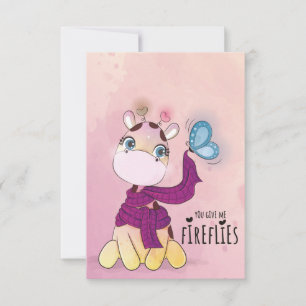 Invitación Jirafa Adorable Acuarela