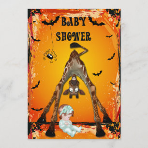 Invitación Jirafa divertida de Baby Shower del chica de
