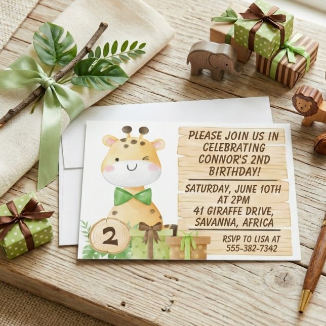Invitación Jirafa Linda para Cumpleaños de Niño (Subido por el creador)