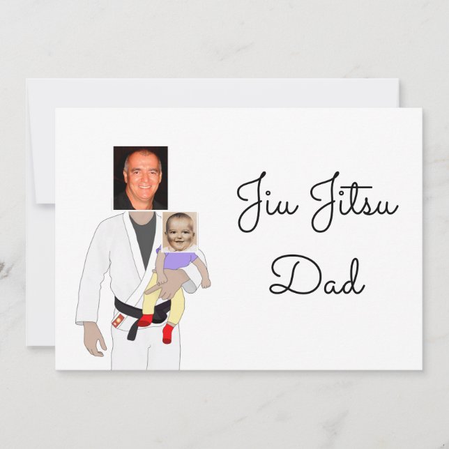 Invitación Jiu Jitsu Dad Custom Photos and Handwritten Text (Anverso)