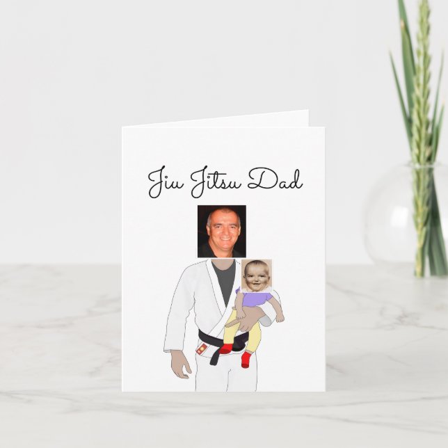 Invitación Jiu Jitsu Dad Custom Photos and Handwritten Text I (Anverso)